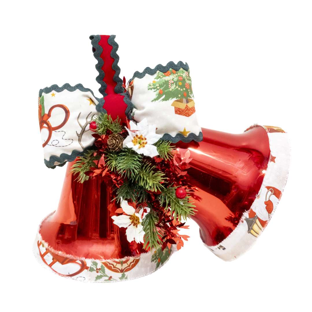 "Paire de cloches rouges moyennes H37L36 cm