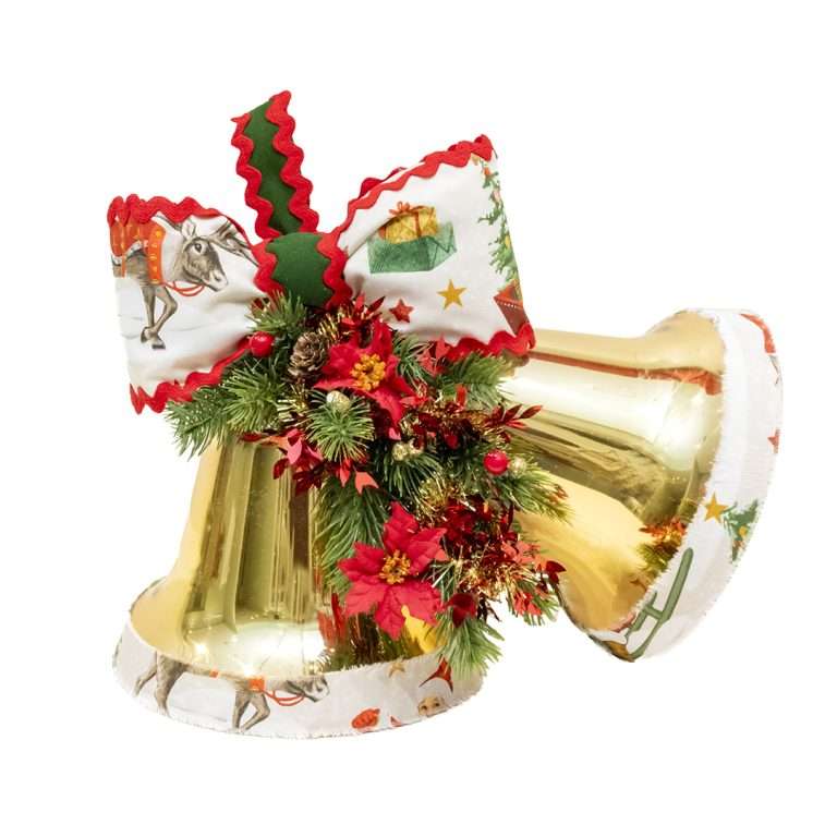"Paire de cloches dorées moyennes H37L36 cm