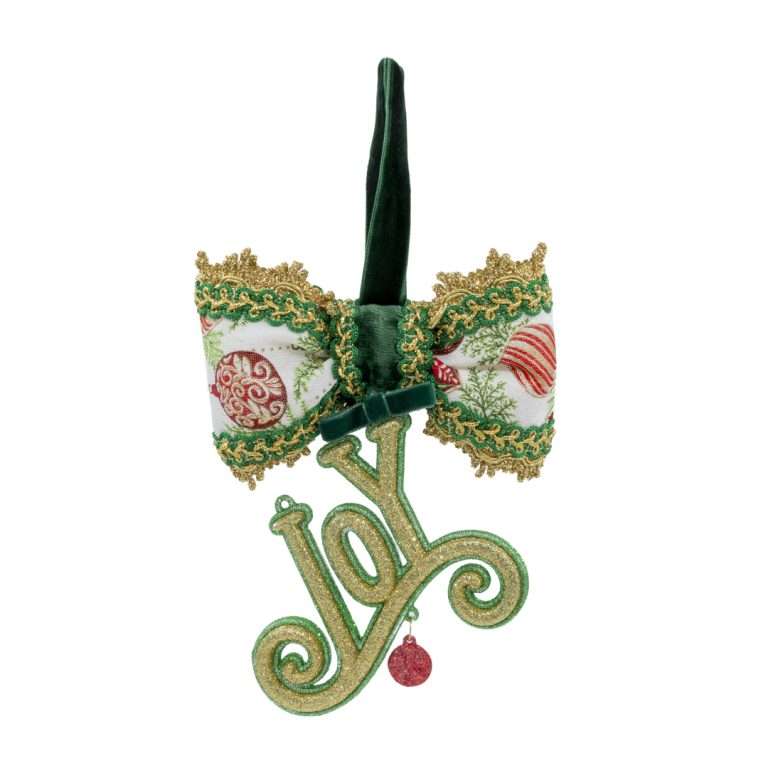 "Decorazione Albero con Fiocco JOY” H17X14 CM