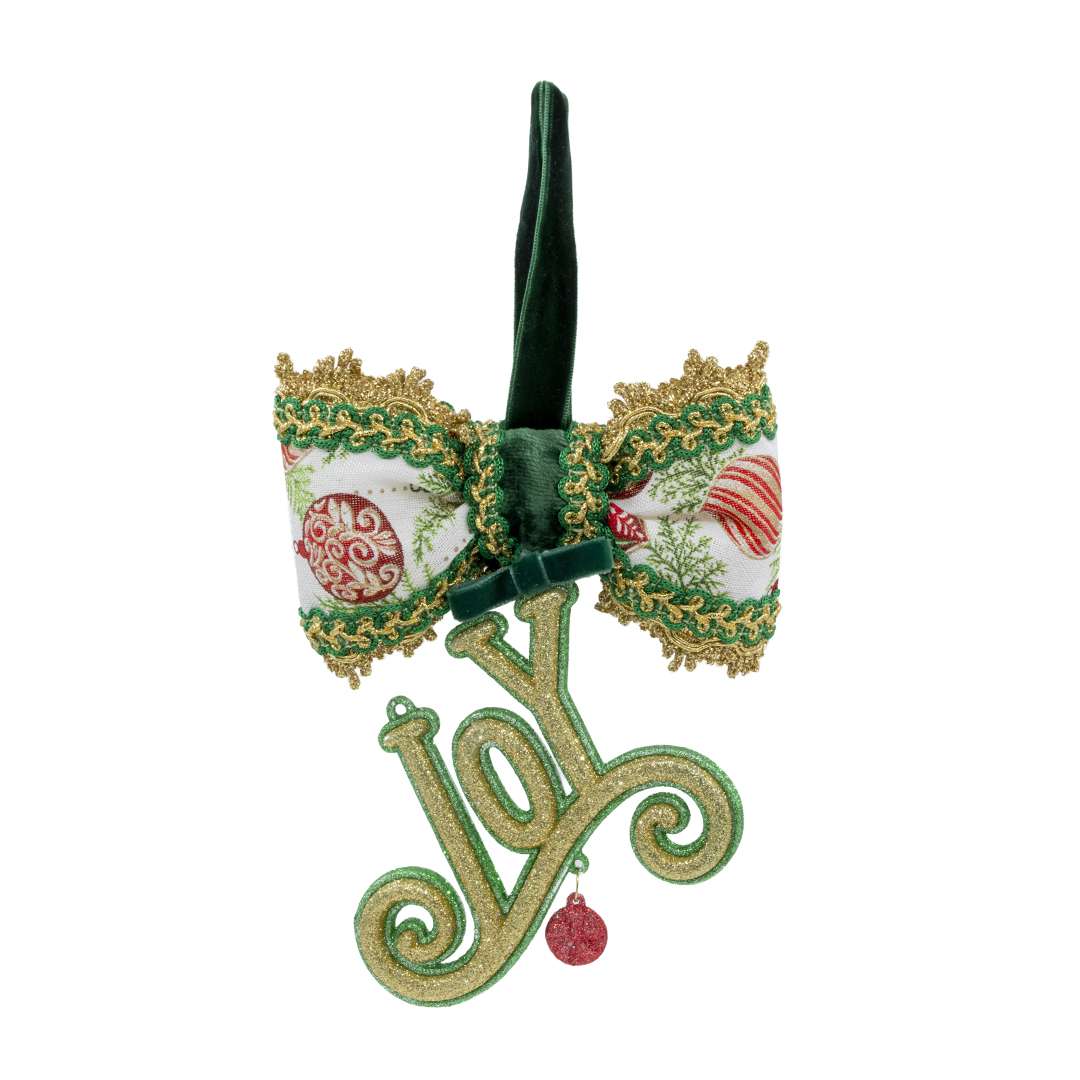 "Décoration d'arbre ” Joie » avec nœud H17 x 14 cm