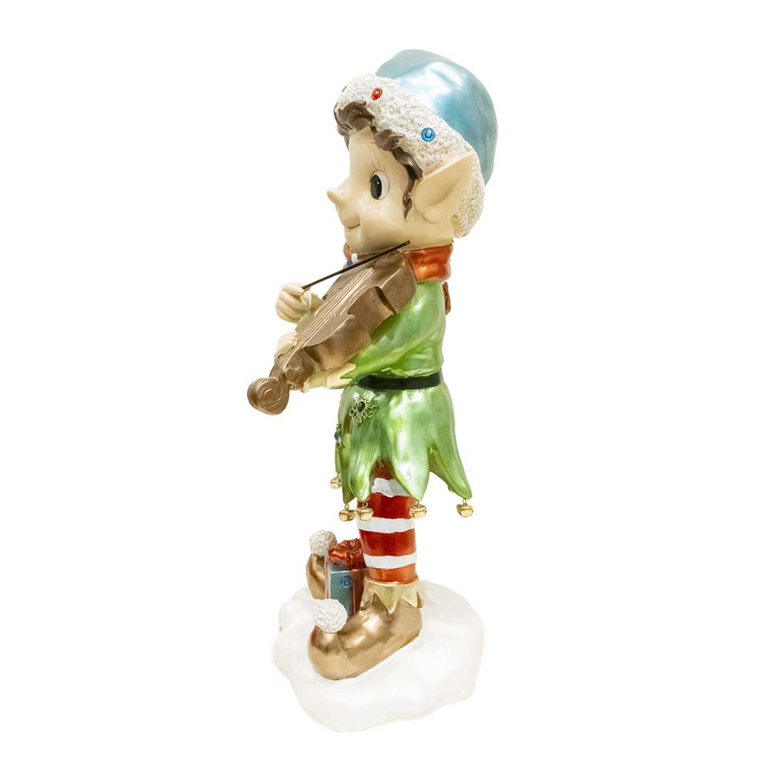 "Elfo Verde Con Violino con Led" H89 CM X43L - immagine 4