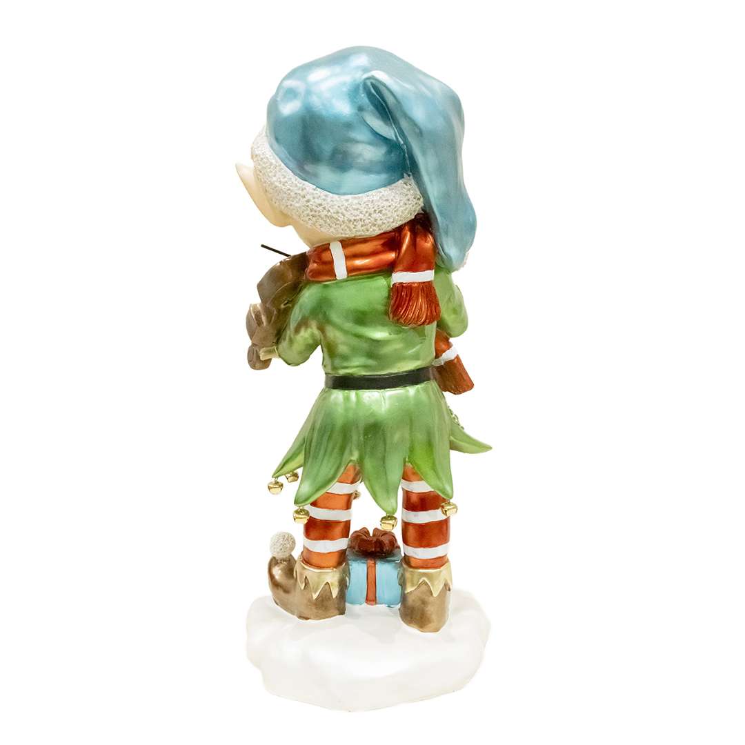 "Elfo Verde Con Violino con Led" H89 CM X43L - immagine 5