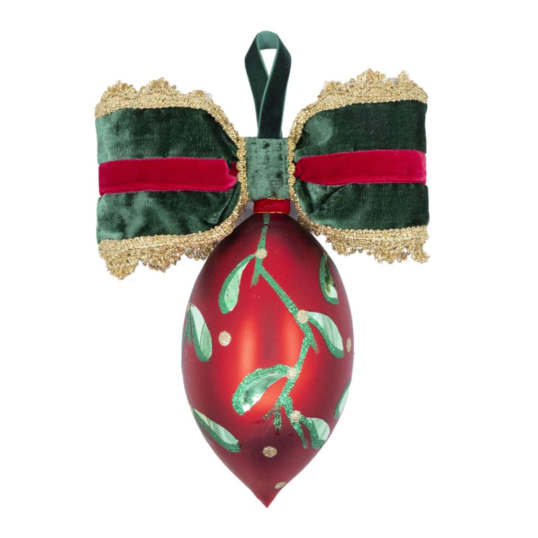 "Sfera Rossa in Vetro Fuso Maxi Decorata" H31X23