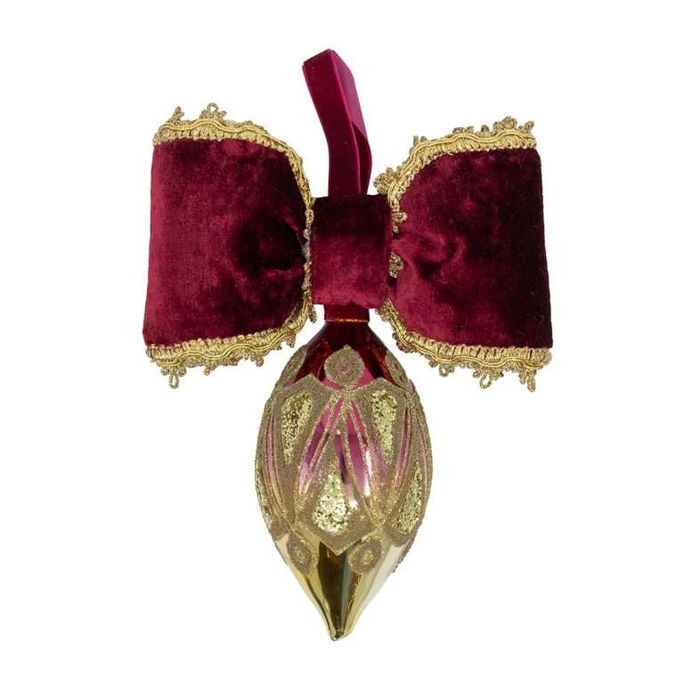 "Sfera Fuso Dolly Luxury Bordeaux c/Decori Oro" H25X20