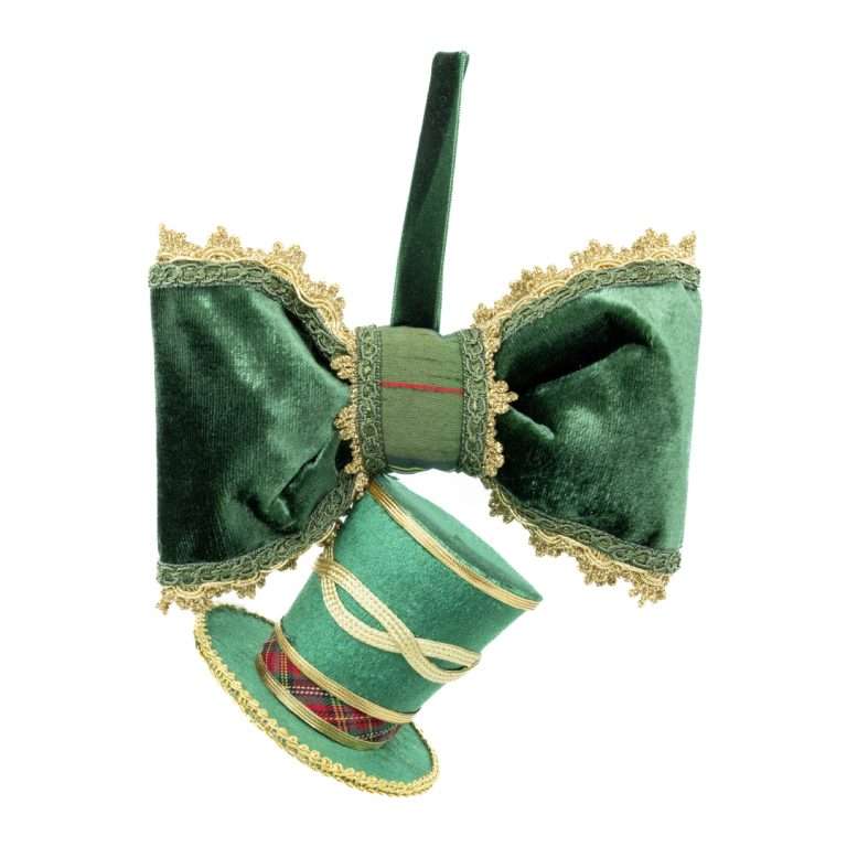 "Decorazione Cappello Cilindro Tartan" H20X15