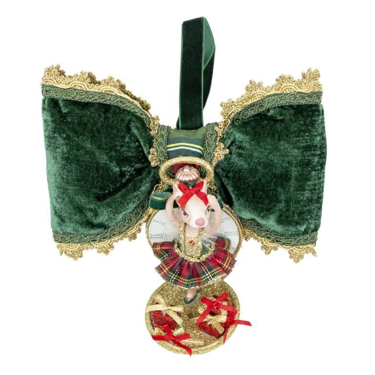 "Decorazione Topo Ballerina in Orologio"H21X19