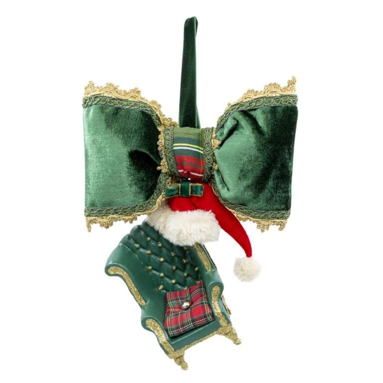 “Decorazione Trono Tartan Verde” H20X19