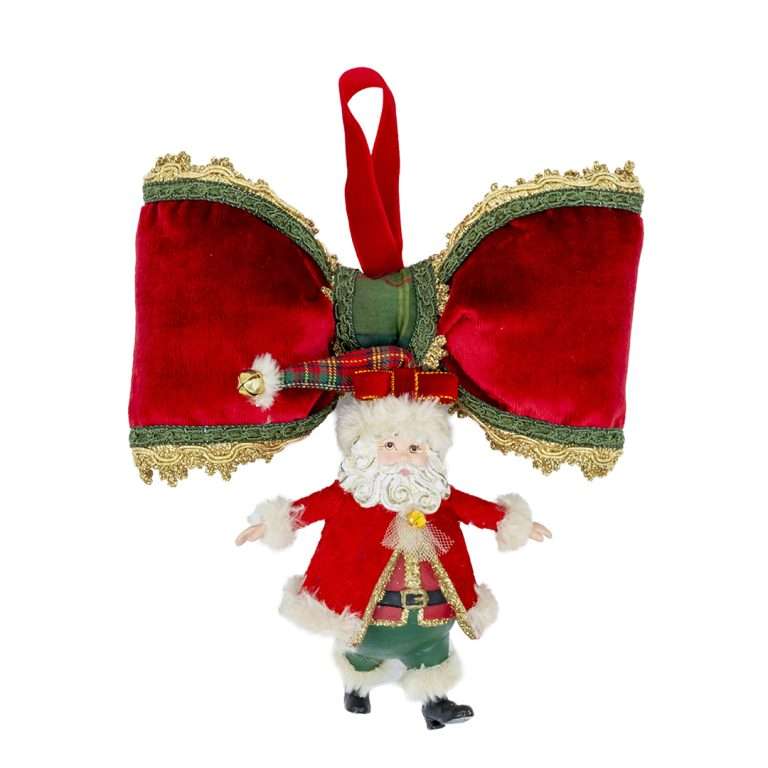 "Tartan Ceramic Santa" H22X18