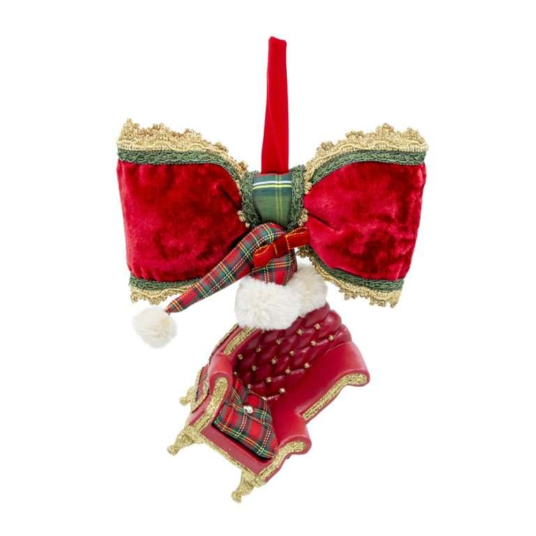"Red and Tartan Santa Claus Throne" H25X20
