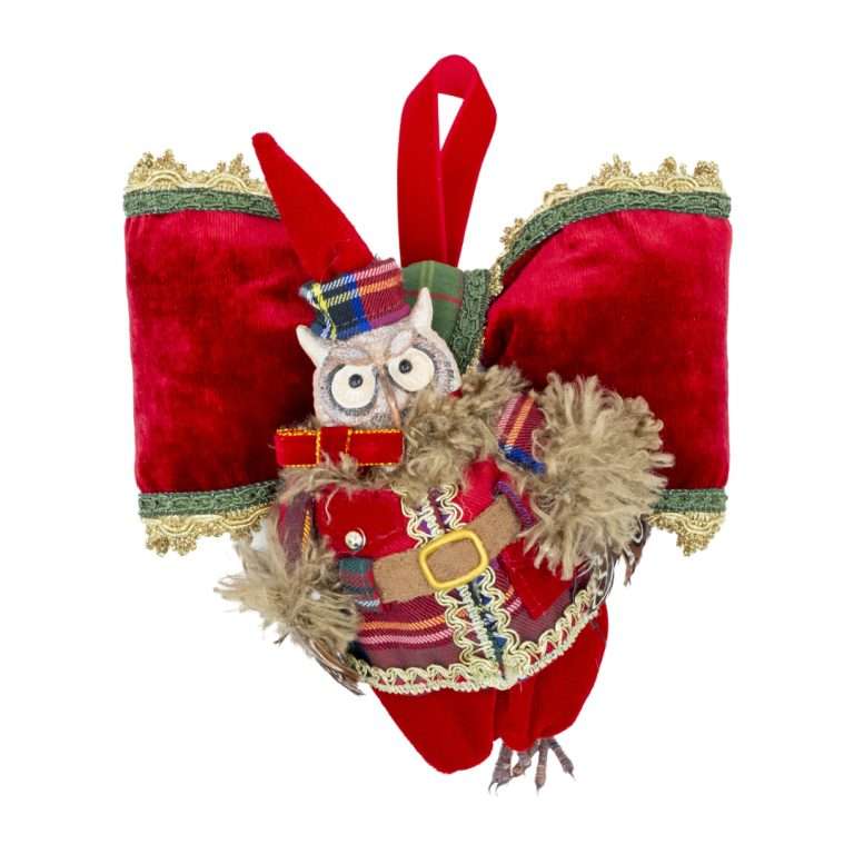 "Tartan Owl" H22X20