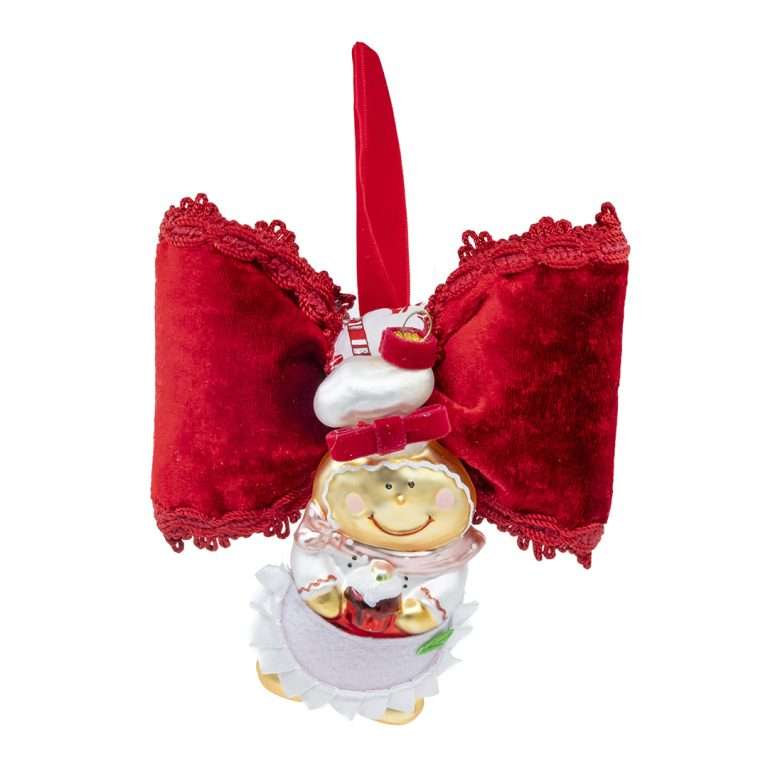 "Chef Cake Candy Rose with Red Bow"L15X18H