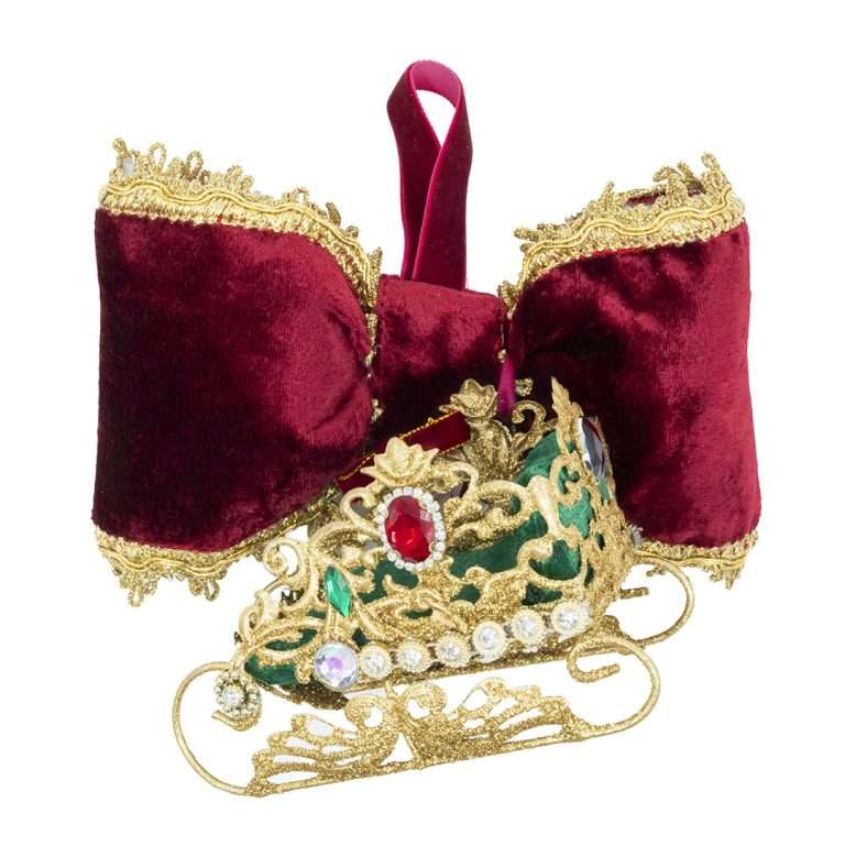 "Gold and Green English Royal Sleigh" H19X20