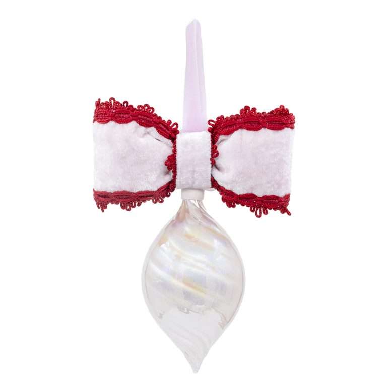 “Pink Pearl Pointed Sphere with Pink Bow” H17X16