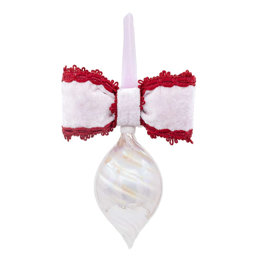 “Pink Pearl Pointed Sphere with Pink Bow” H17X16