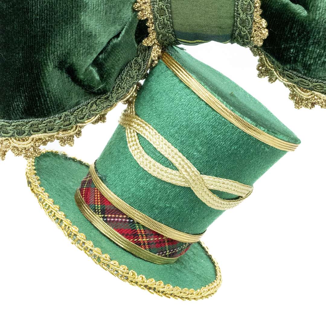 "Decorazione Cappello Cilindro Tartan" H20X15 - immagine 2