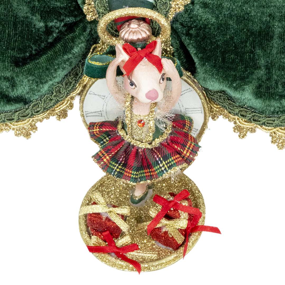 "Decorazione Topo Ballerina in Orologio"H21X19 – Image 2