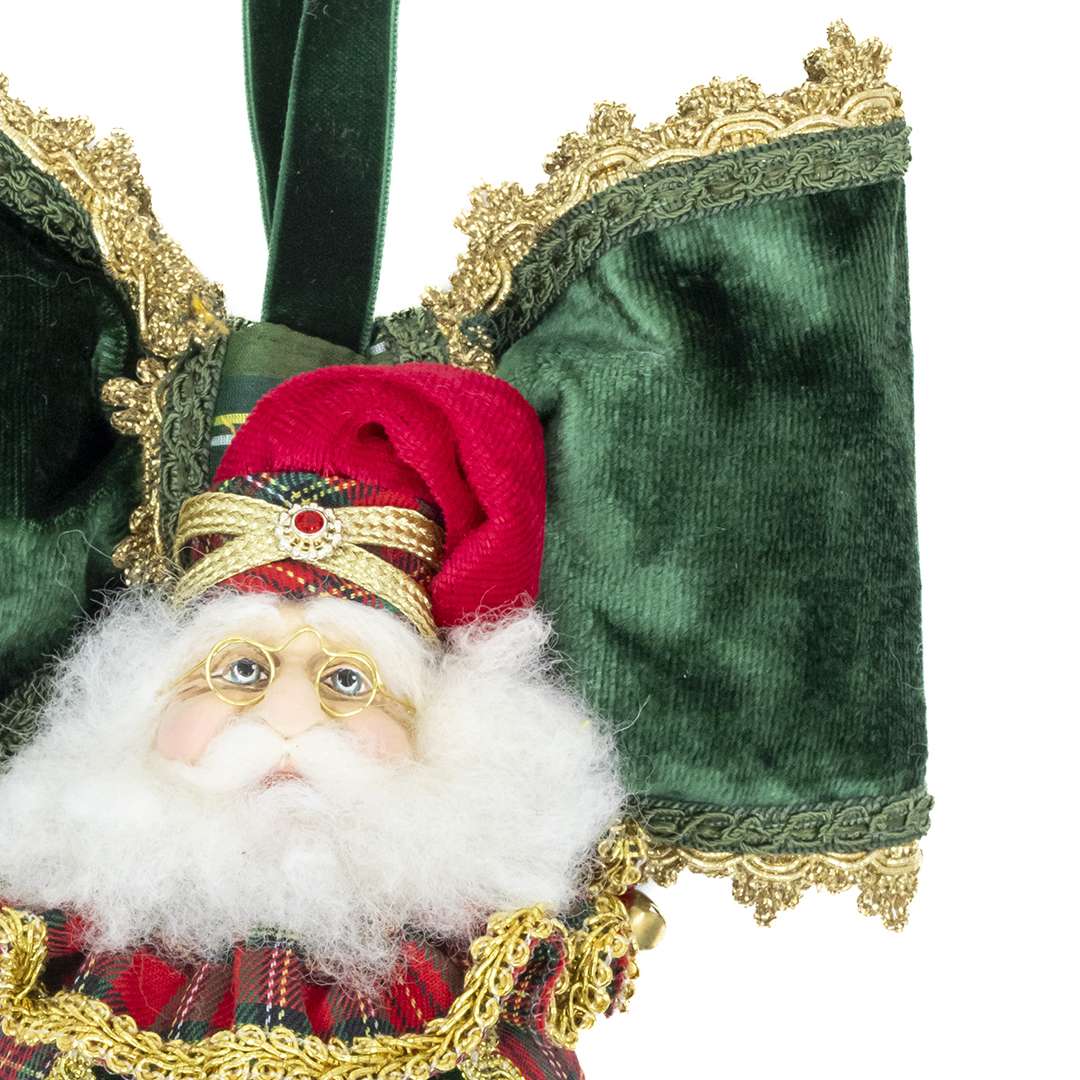 "Decorazione Babbo Natale Tartan su Palla" H21X19 - immagine 2