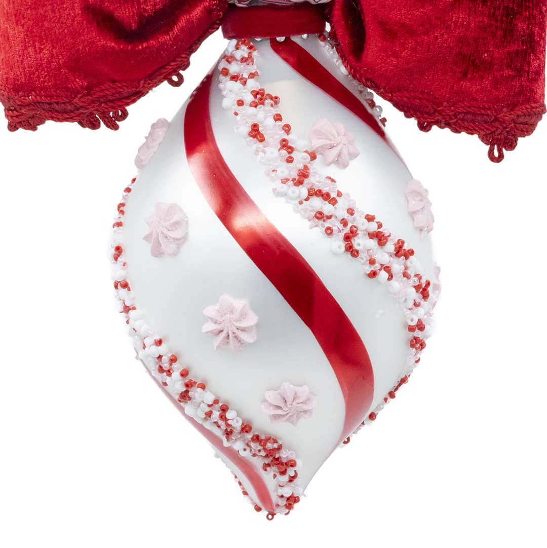 "Sfera A Punta Candy Rose Con Perline Rosa e Rossi"H24L15 – Image 2