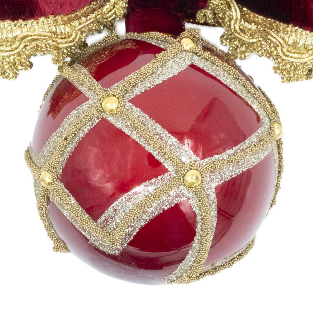 "Sfera Tonda C/Losanghe Oro Glitter e Mini Pietre" H17X15 – Image 2