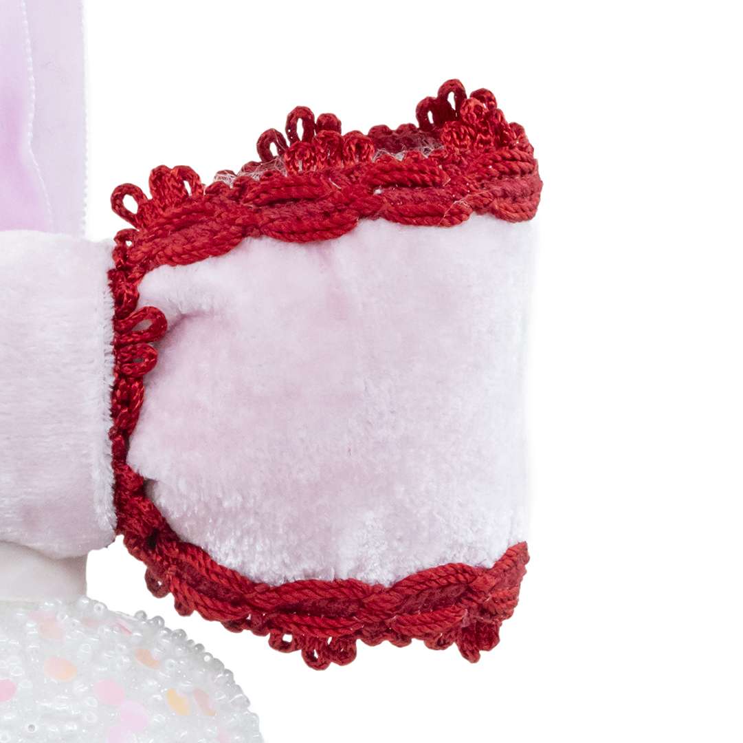"Sfera Trottola Paillettes Rosa e Bianche C/Fiocco Rosa" H17X16 - Image 3