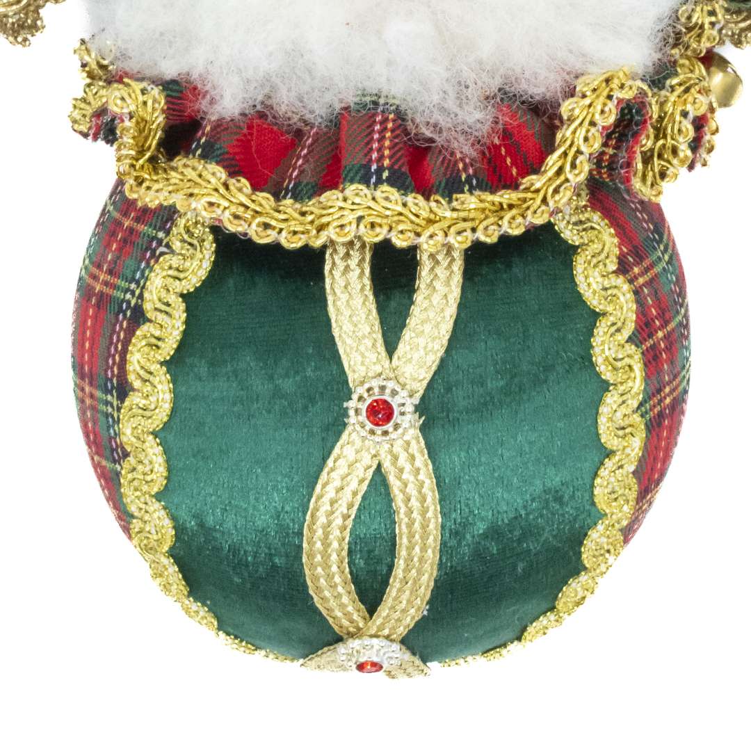 "Decorazione Babbo Natale Tartan su Palla" H21X19 - immagine 3