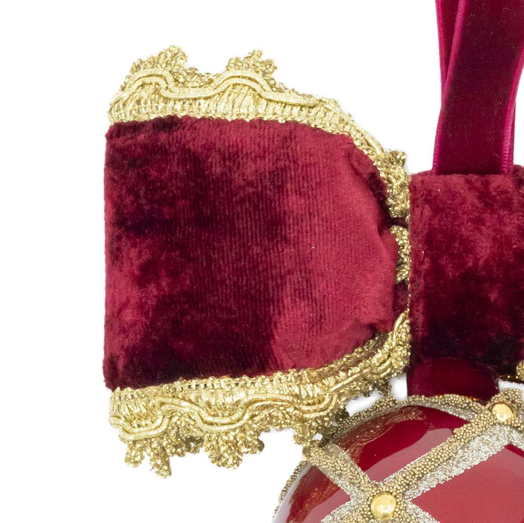 "Sfera Tonda C/Losanghe Oro Glitter e Mini Pietre" H17X15 – Image 3