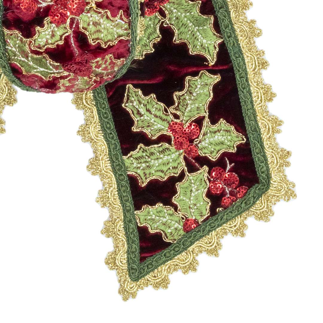 "Decorazione Babbo Agrifoglio Bordeaux" H36X23 CM - Image 3