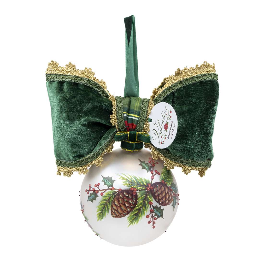 "Sfera in Vetro e Pigne Tartan" H16X10 – Image 4