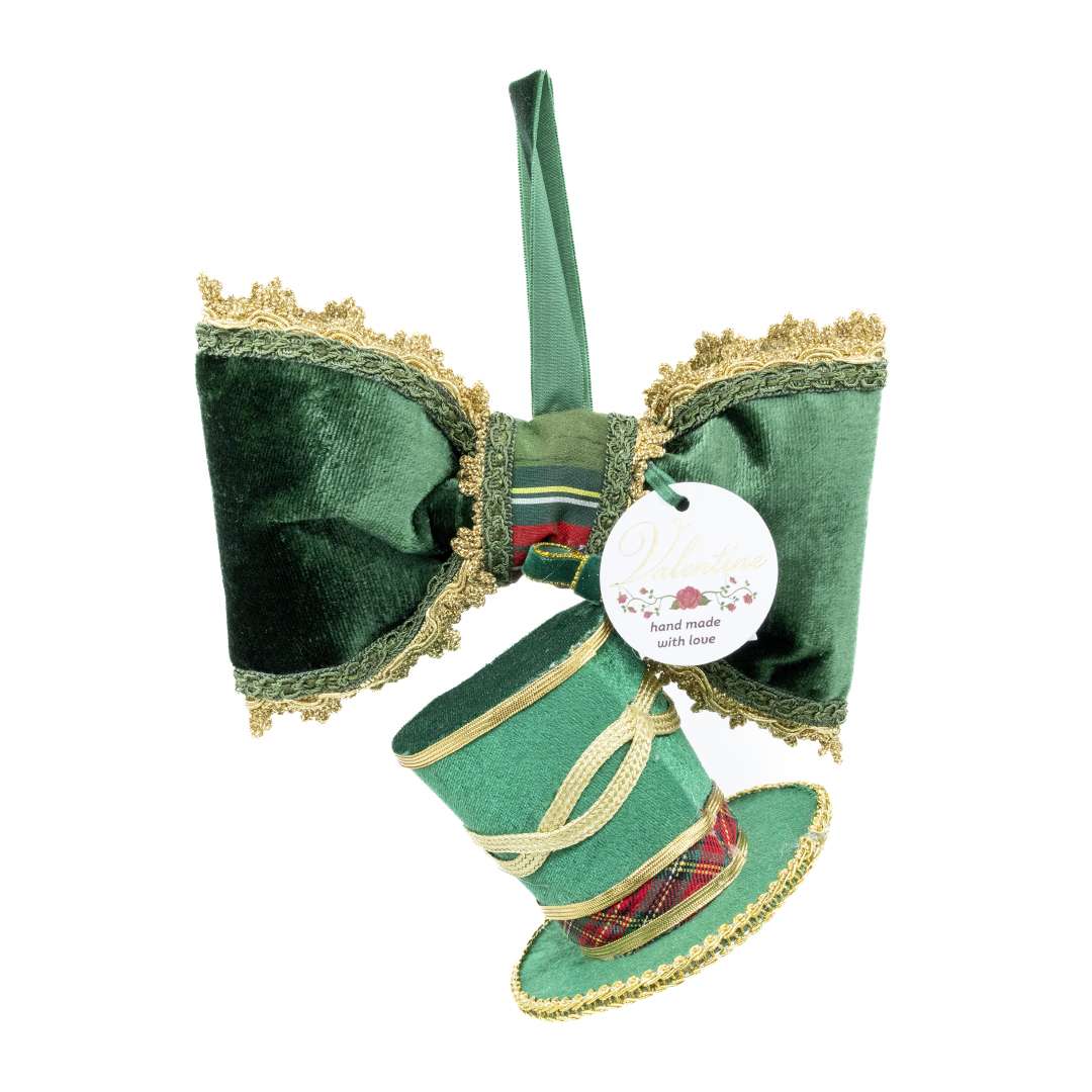"Decorazione Cappello Cilindro Tartan" H20X15 - immagine 4