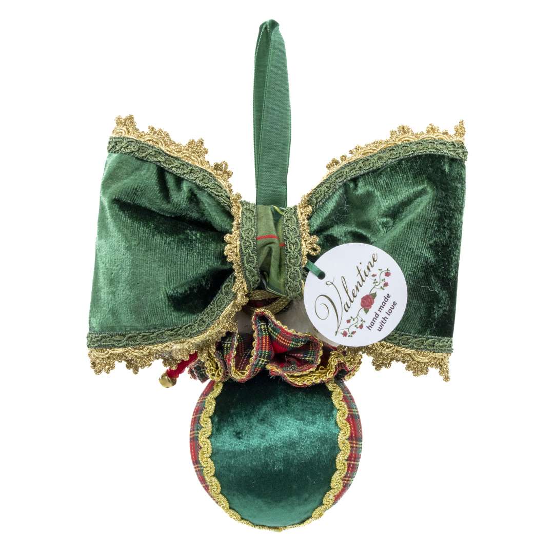 "Decorazione Babbo Natale Tartan su Palla" H21X19 - immagine 4