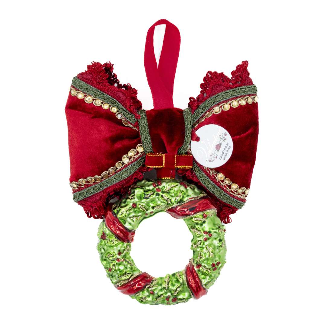 "Decorazione Ghirlanda in Vetro Noel" H21X16 - immagine 4