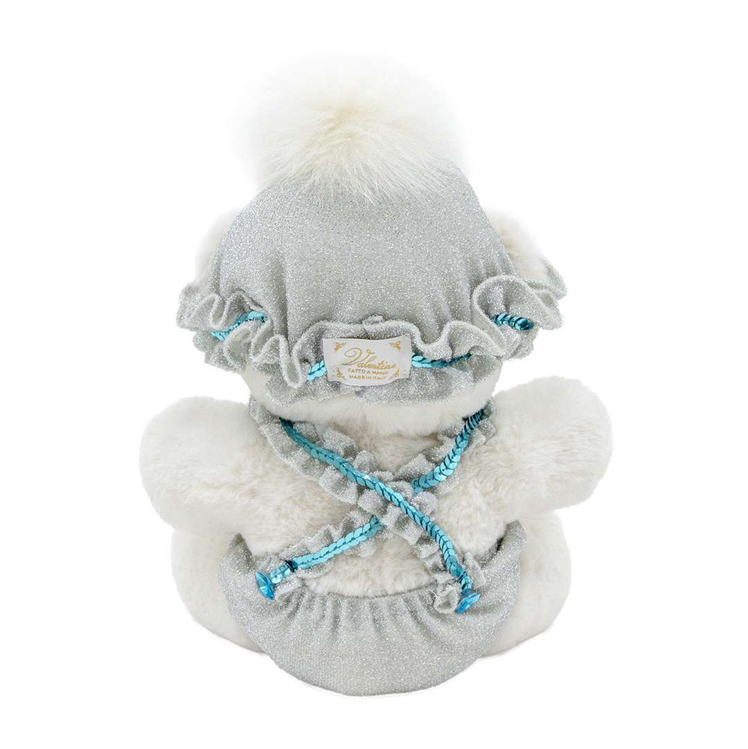 "Orsetto Baby Bianco/Celeste Luxury" H25 CM - Image 5