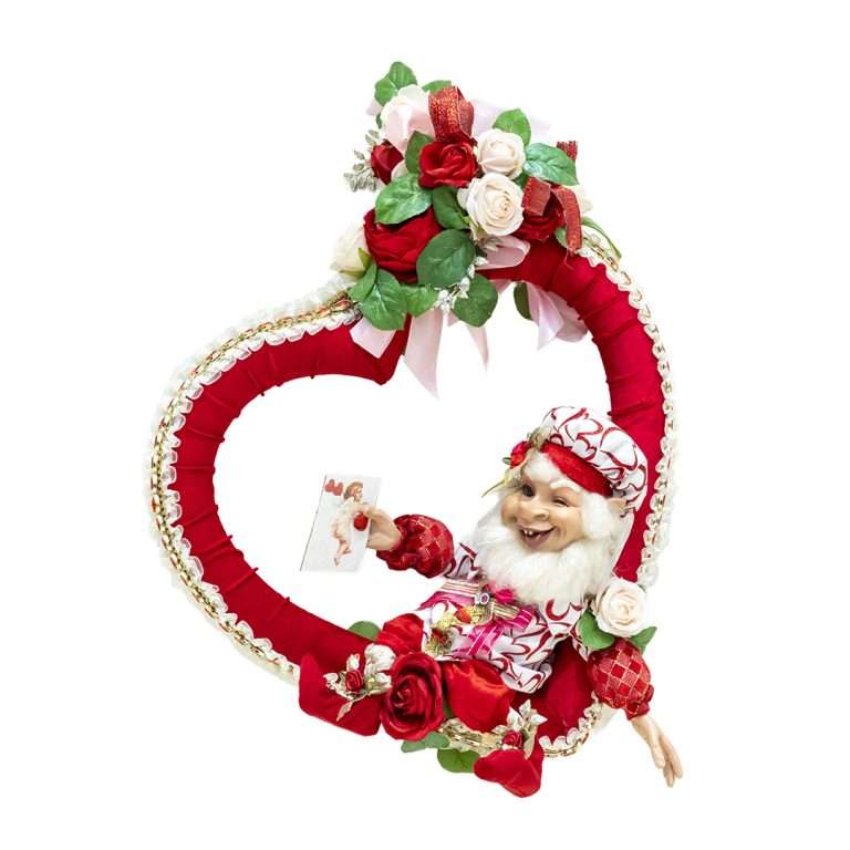 "Cuore Decorativo c/Elfo Sdraiato Della Collezione Mark Roberts"H55X56 CM