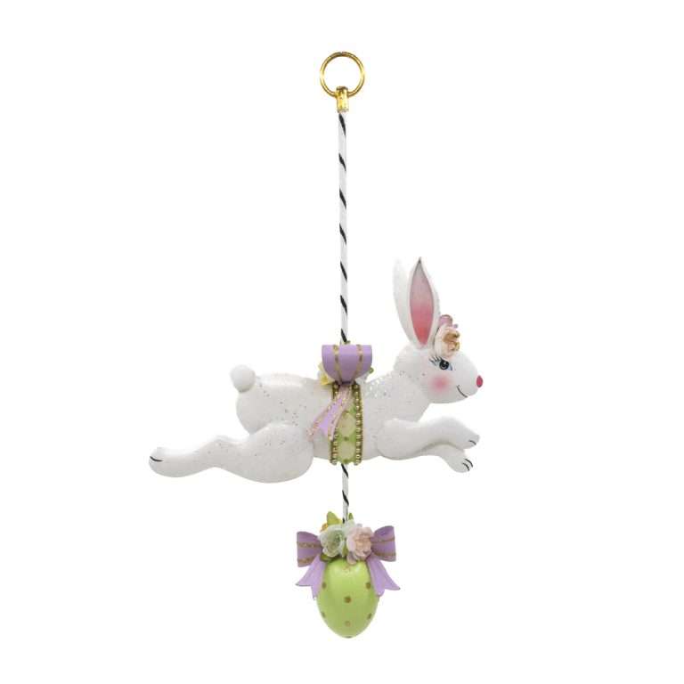 "Coniglio Carosello Fiocco Lilla" H43 CM