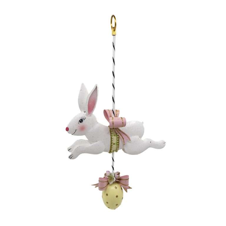 "Coniglio Carosello Fiocco Rosa" H43 CM