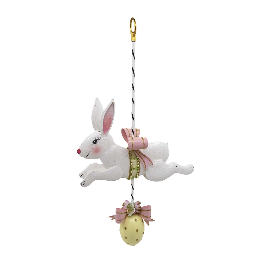 "Coniglio Carosello Fiocco Rosa" H43 CM