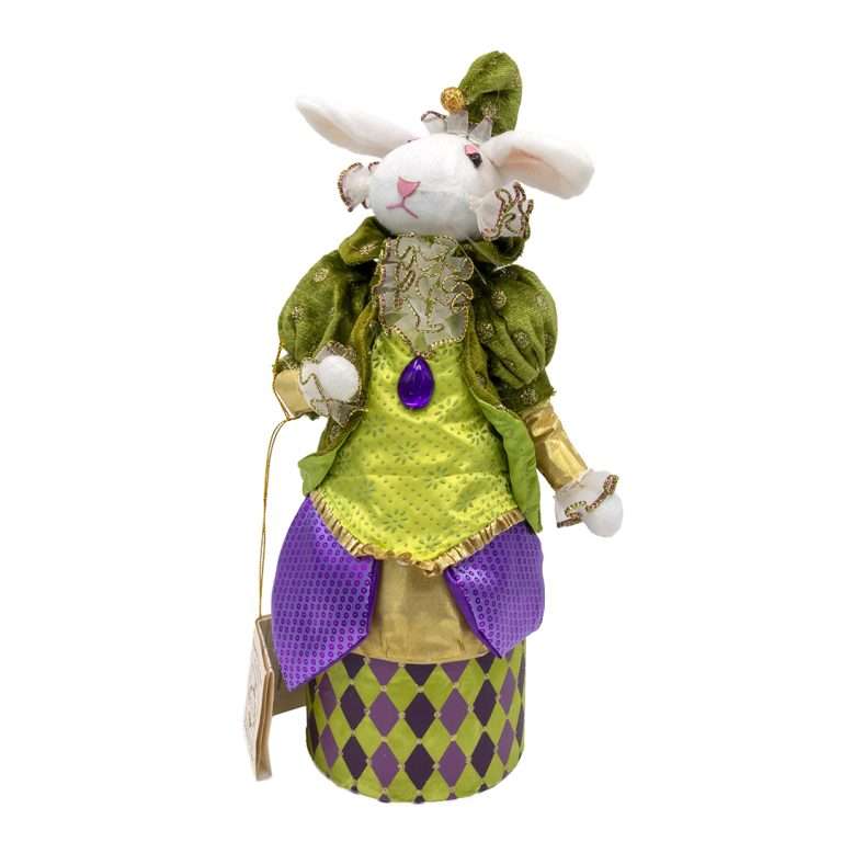 "Scatola Coniglio Verde e Viola" H39 D9 CM