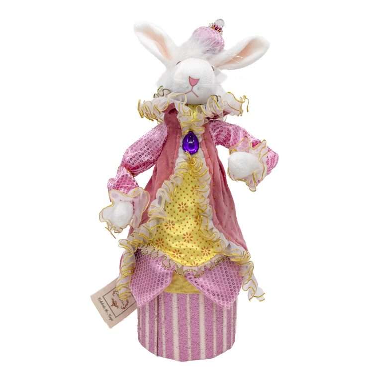 “Scatola Coniglio Rosa e Oro” H39 D9 CM