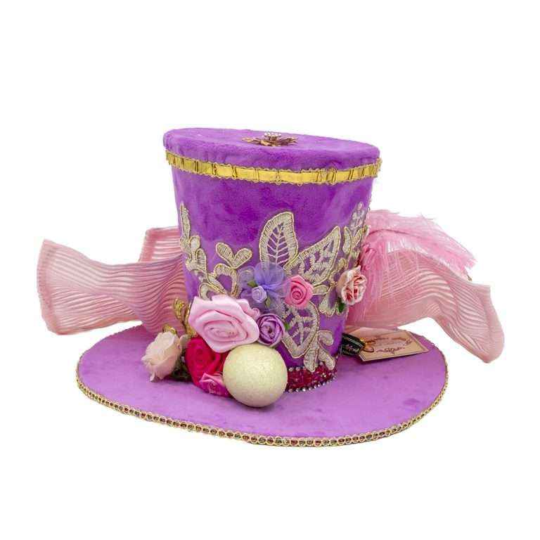 "Cappello Velluto Viola Easter" H17 D24 CM