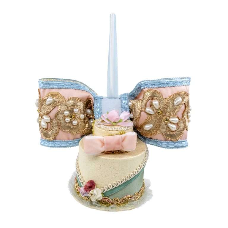 "Fiocco con Tortina Porta Gioie Azzurra" H14X16 CM