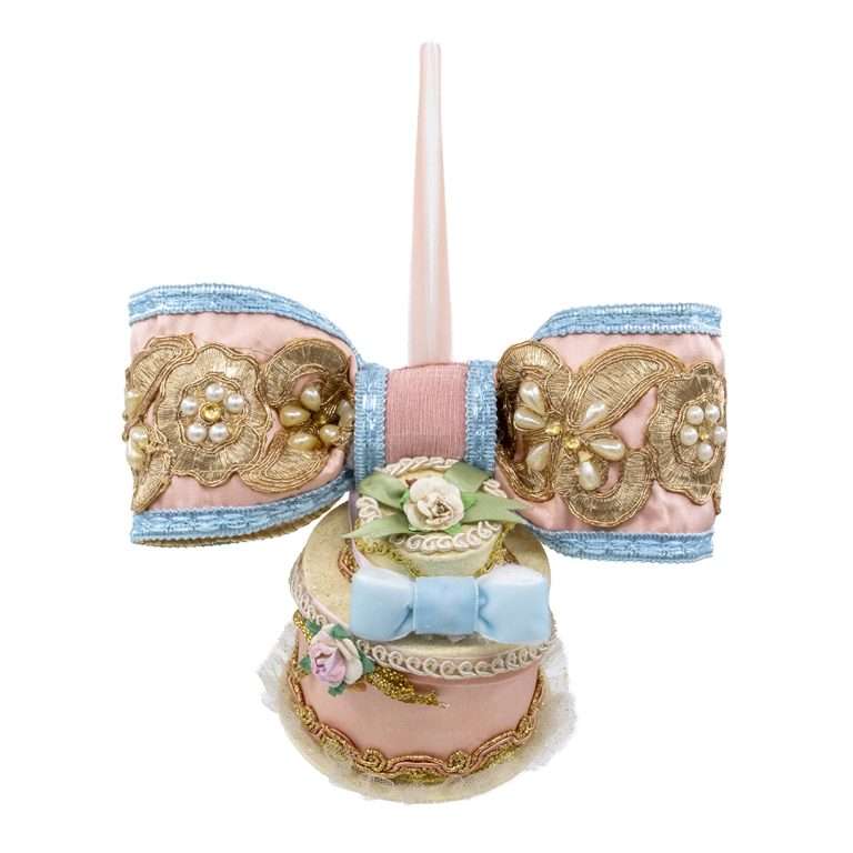 "Fiocco con Tortina Porta Gioie Rosa" H14X16 CM