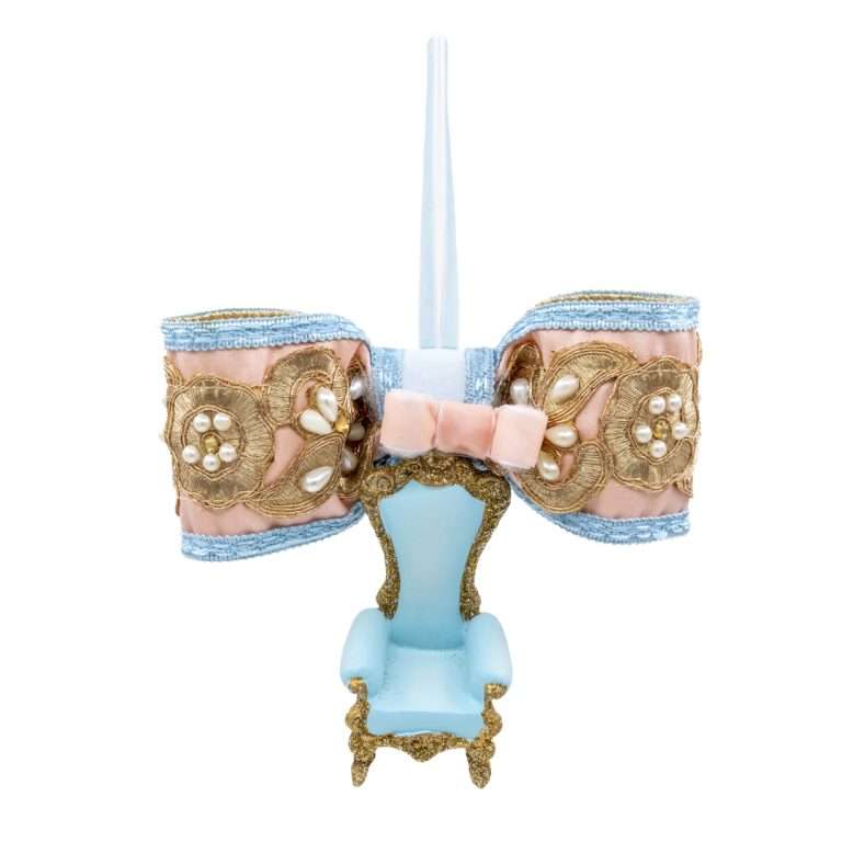 "Fiocco con Poltrona Reale Celeste" H17X16 CM