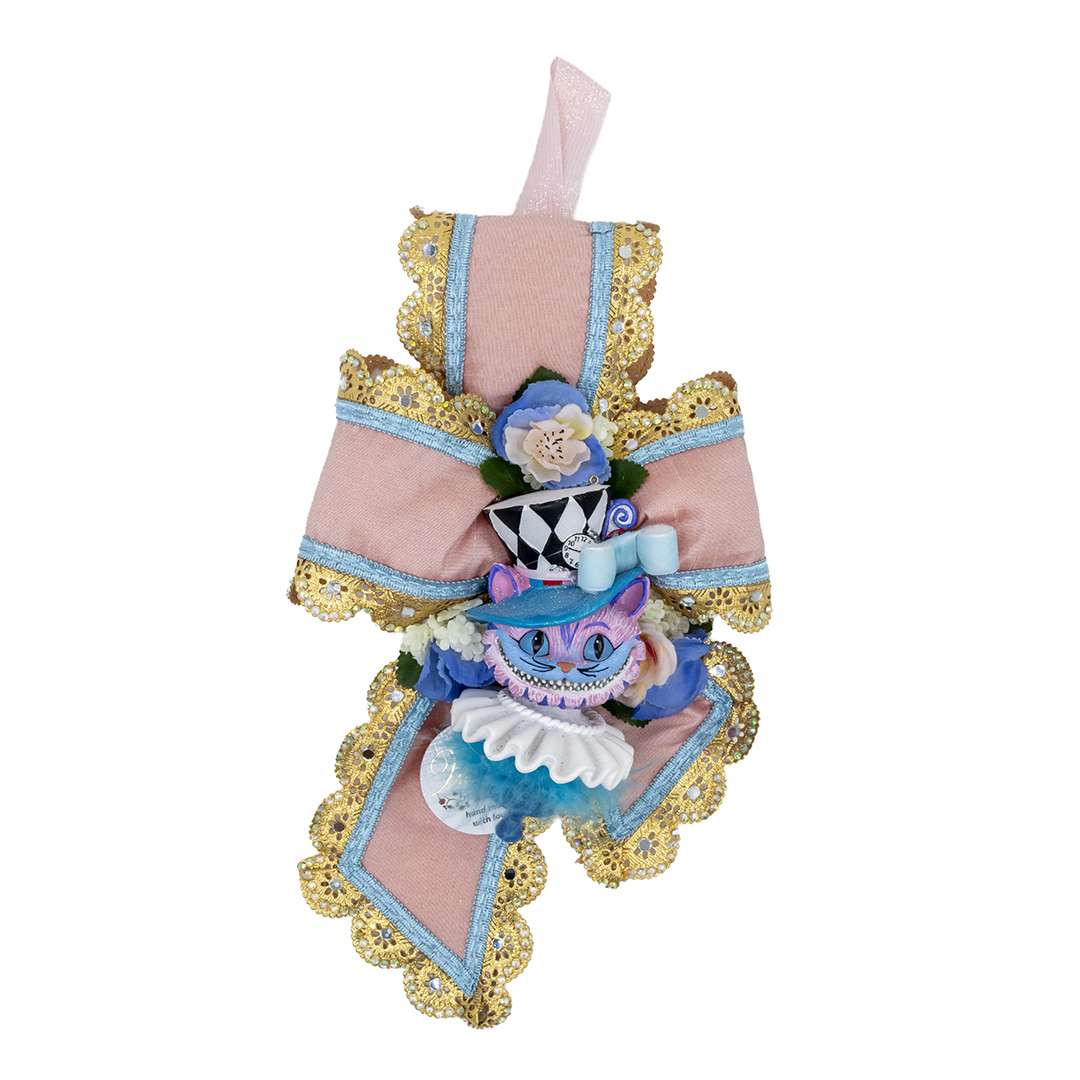 ""Alice's Curly Bow with Cat from the Wonderland Collection" H34X24 CM