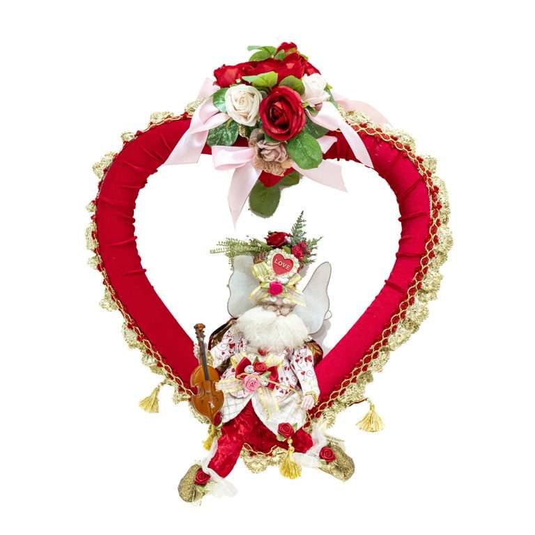 "Cuore Decorativo con Elfo che Suona – Mark Roberts"H65X54 CM