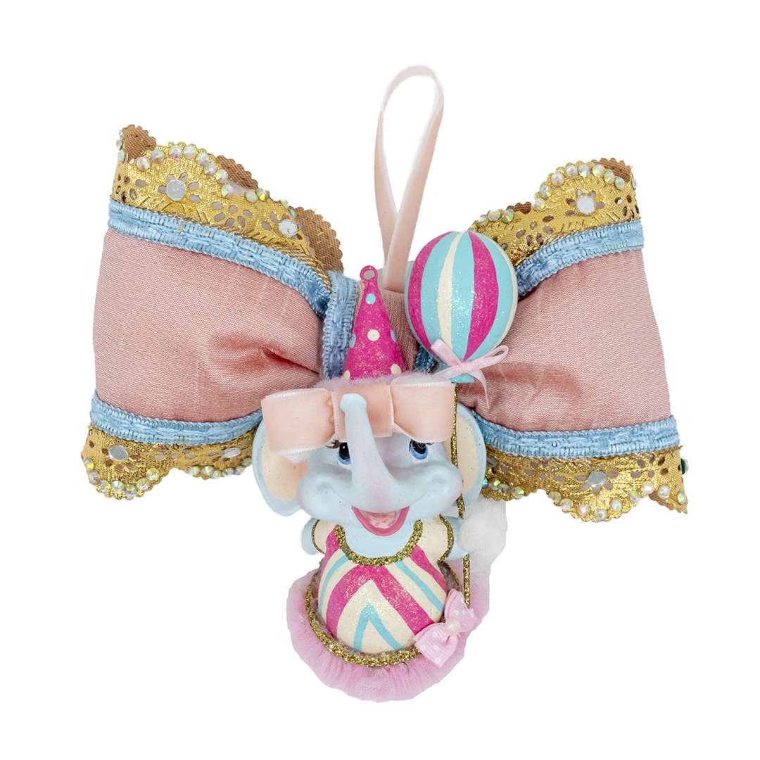 "Fiocco con Elefantino Giocoliere Celeste" H15X16 CM