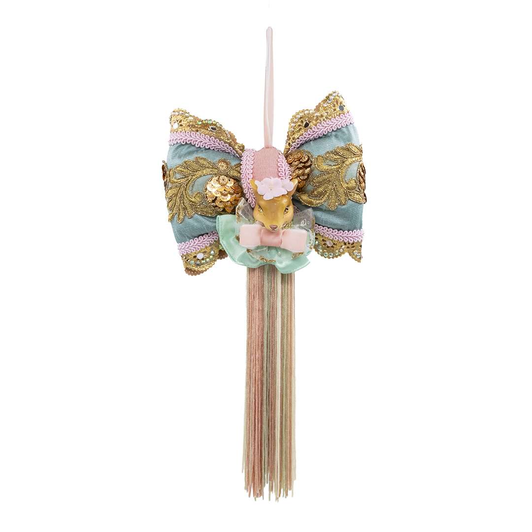 ""Bow with Bottle Cover with Mouse and Tassels" H30X16 CM