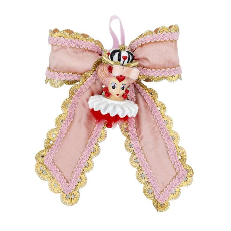 "Fiocco Rosa con Regina di Cuori" H30X24 CM