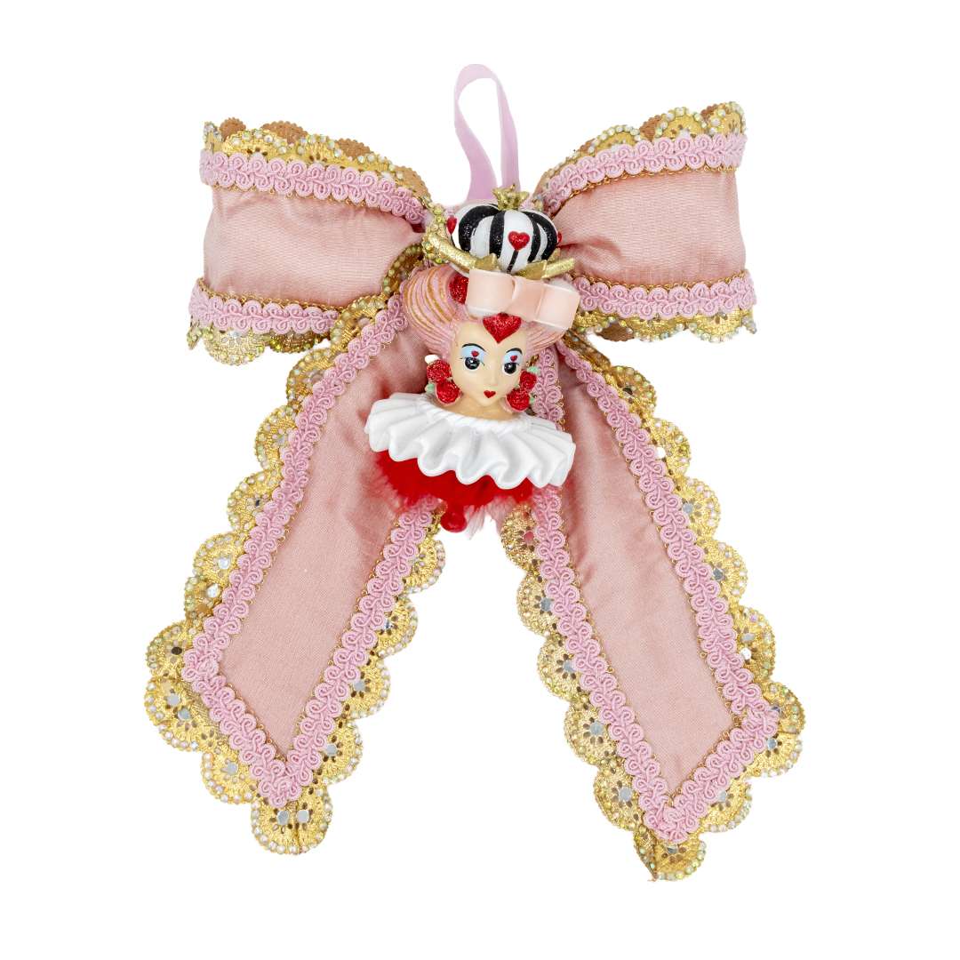 "Fiocco Rosa con Regina di Cuori" H30X24 CM
