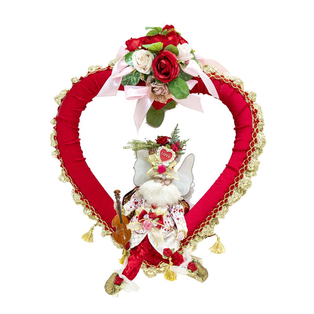 "Decorative Heart with Elf Playing Music – Mark Roberts" H65X54 CM