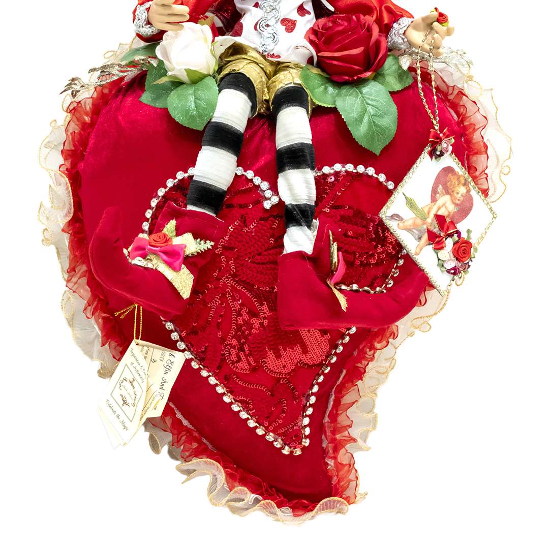 "Cuore Decorativo c/Elfo Cupido Mark Roberts"H72X40 CM - immagine 3